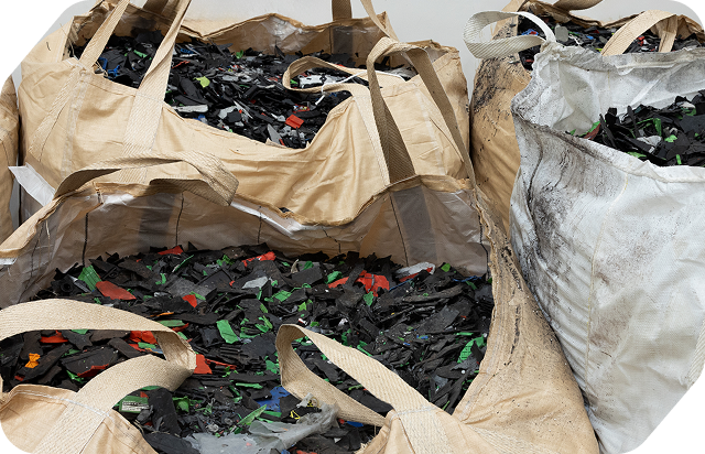 Green Future Polypropylene regrind chips in bags